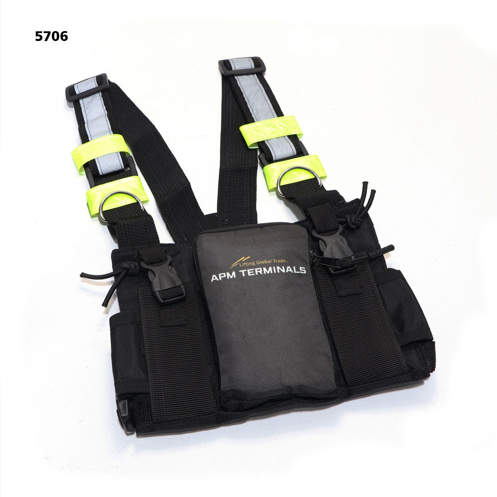 Pechera Porta Radio con Reflectivos - Negro