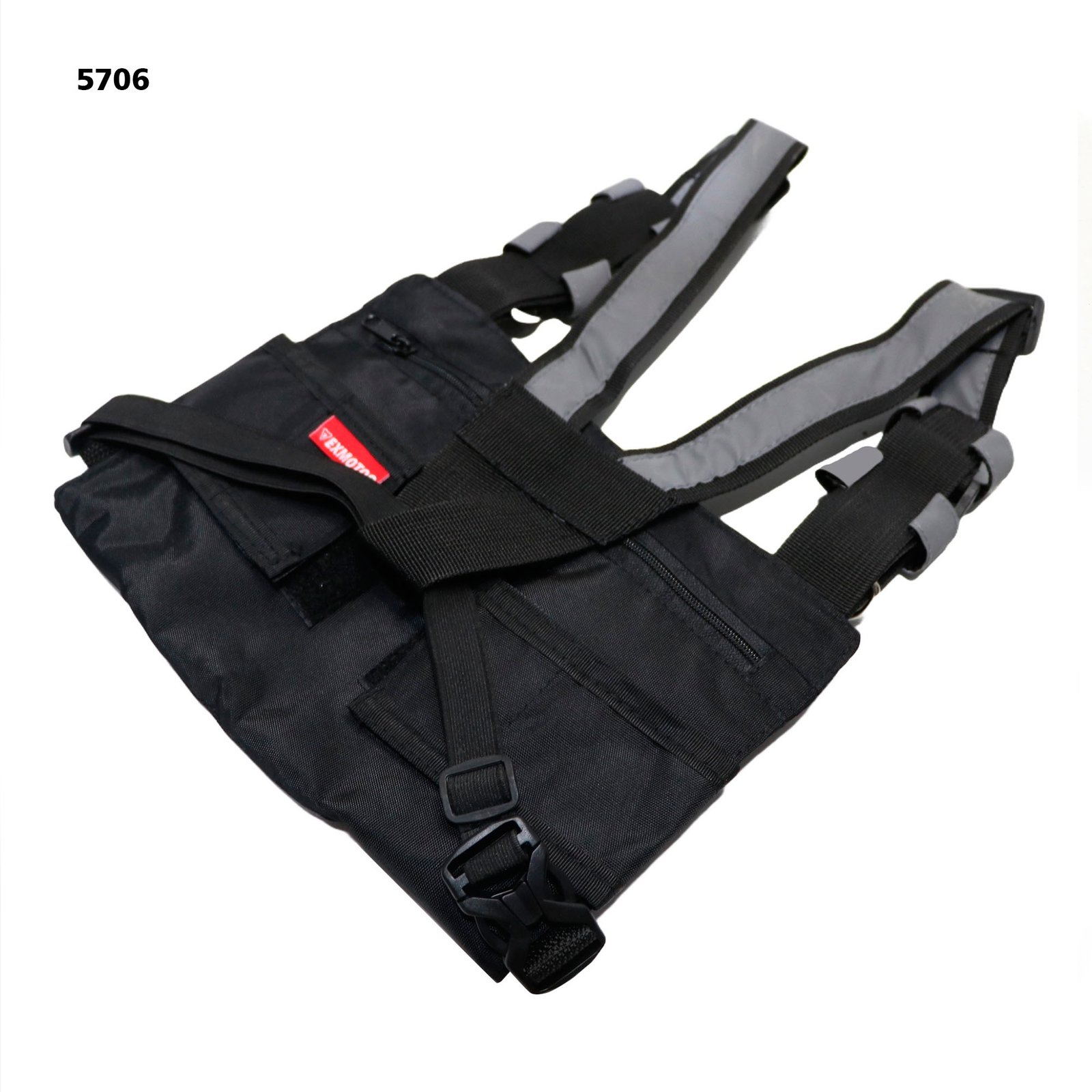 Pechera Porta Radio con Reflectivos - Negro