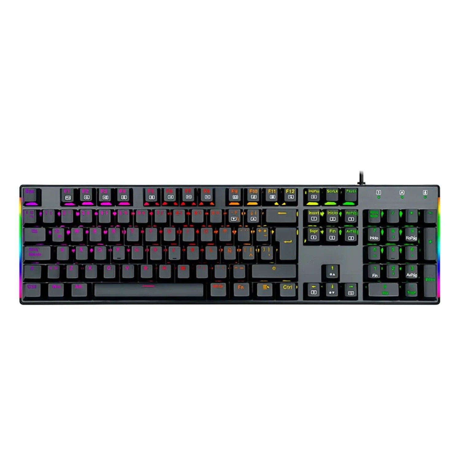 Teclado Mecánico RGB con luces Led SEISA gamer DN-K104