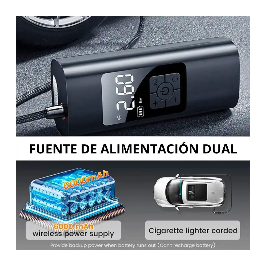 Inflador SEISA AF-C04 de Llanta Multifuncional Compresor Aire - Image 6