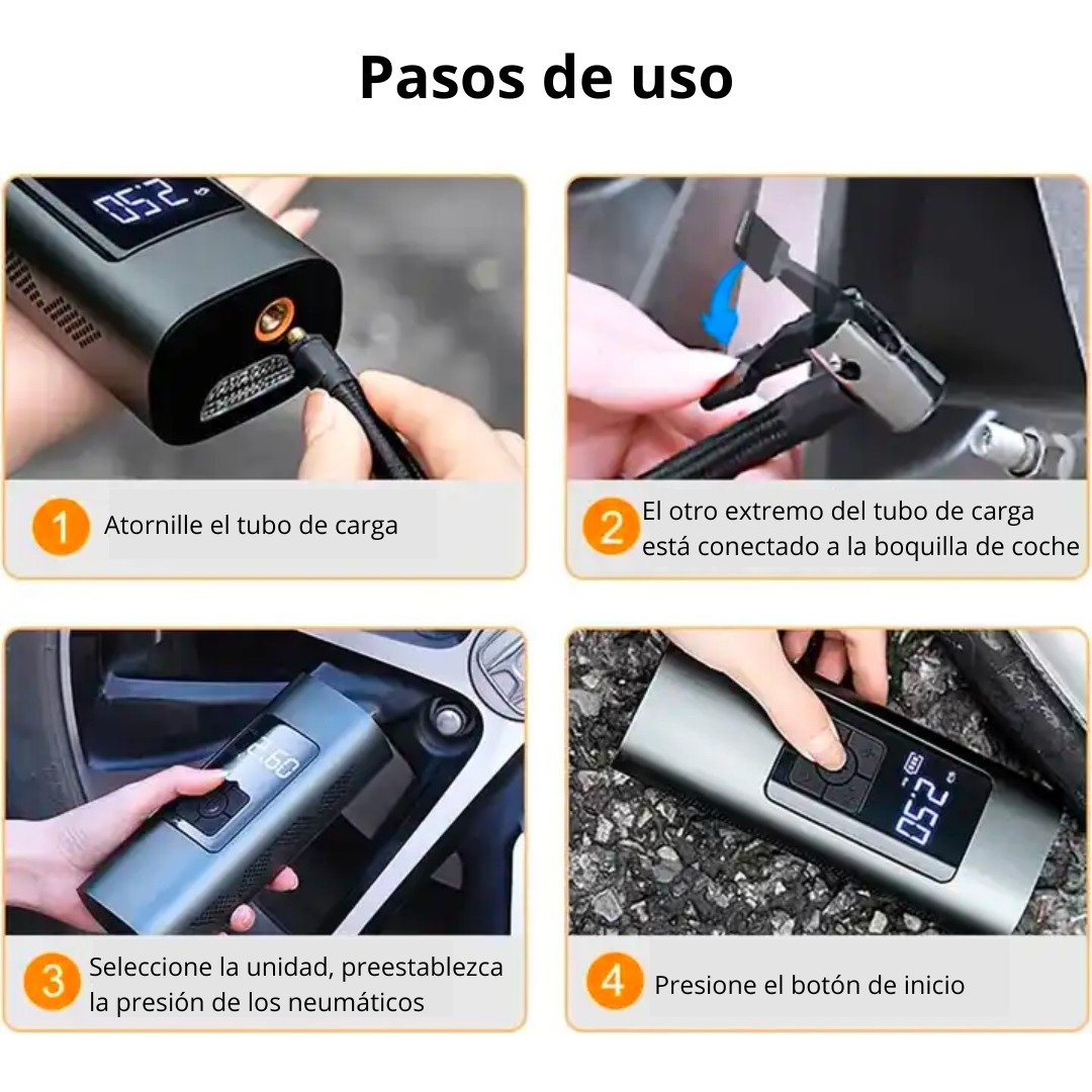 Inflador SEISA AF-C04 de Llanta Multifuncional Compresor Aire - Image 5
